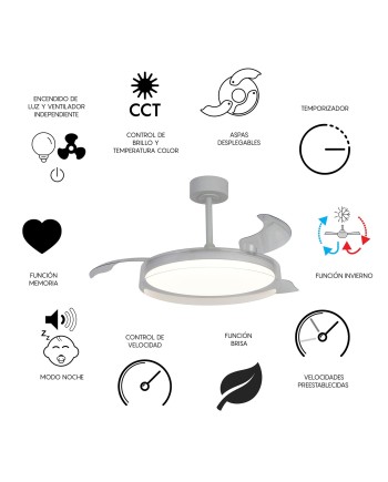 GLASS FAN * PLAFÓN / VENTILADOR 53 CM - BLANCO-TRANSPARENTE